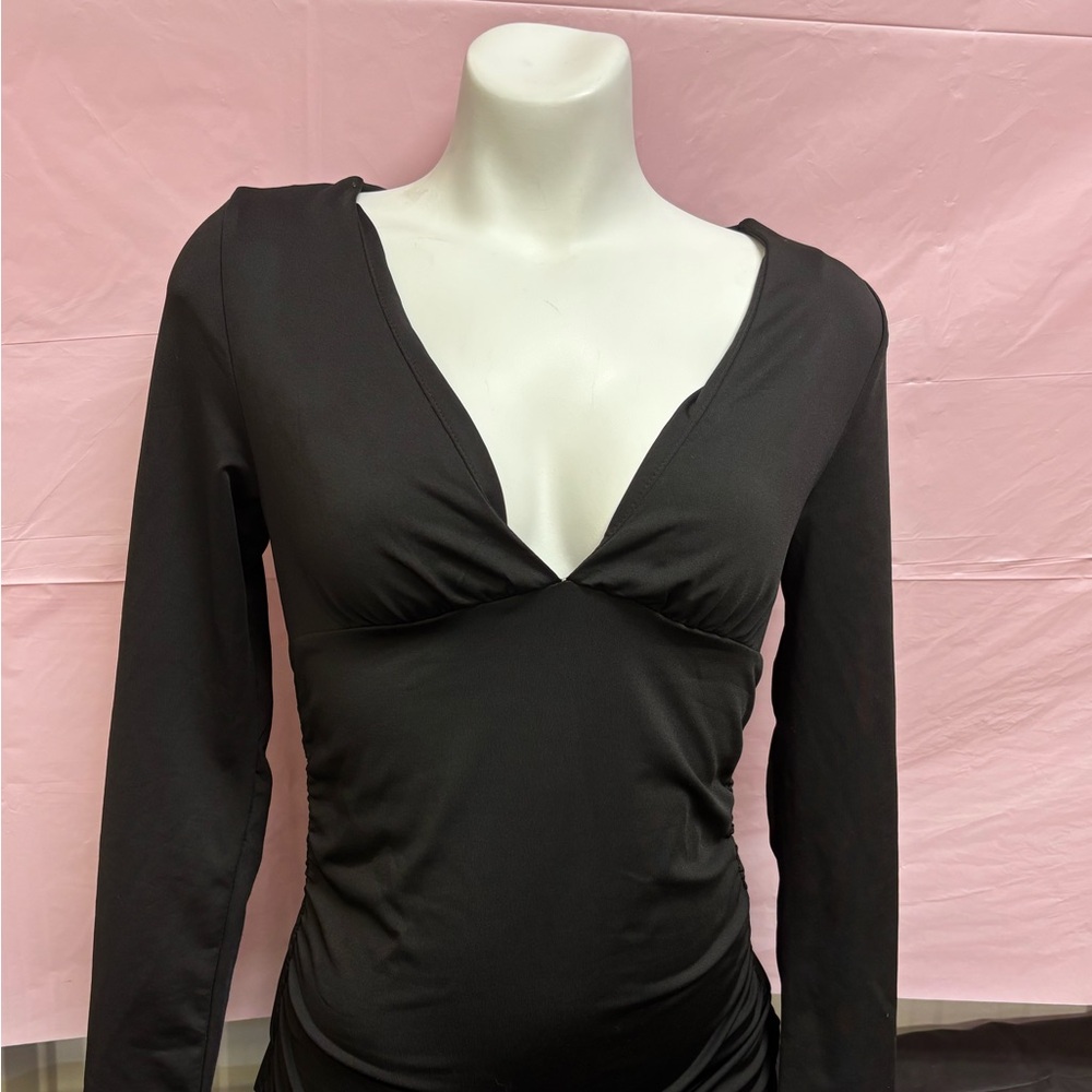 Elegant Black Long Sleeve Dress